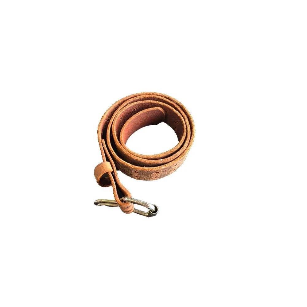 2 Hole Double Prong FULL GRAIN Thick Leather Heavy Duty Belt 1.5